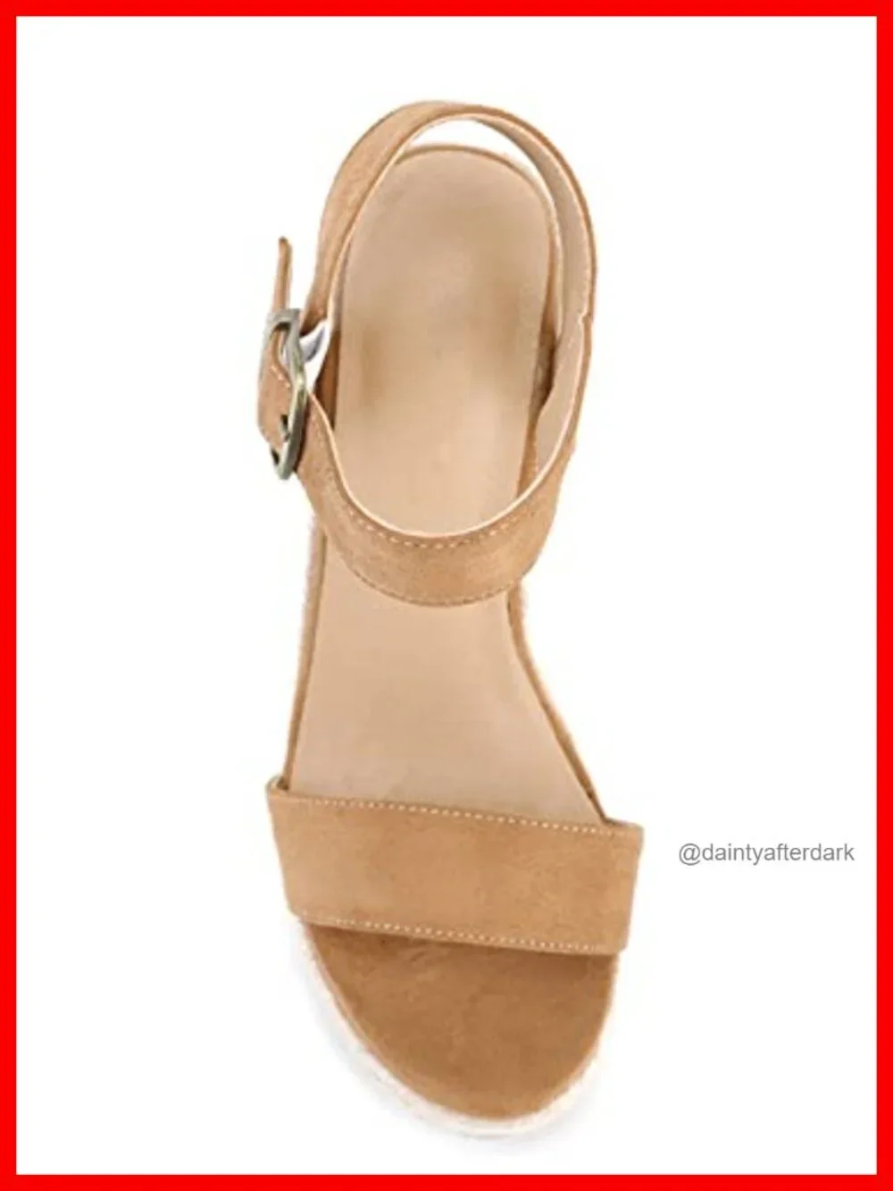 Women's Espadrille Platform Wedge Sandals with Ankle Strap Buckle, Faux
